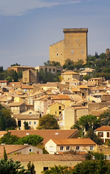 Den berömda ruinen och byn Châteauneuf-du-Pape