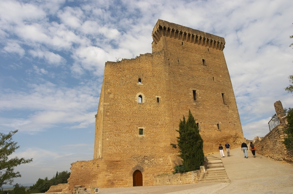 Den berömda ruinen i Châteauneuf-du-Pape