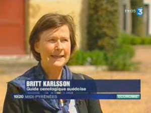 Britt Karlsson, BKWine, pa Fransk TV, France 3