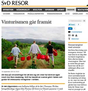 Vinturismen går framåt – BKWine i Svenska Dagbladet