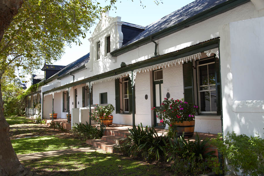 Ett traditionellt hus i den gamla staden i Stellenbosch