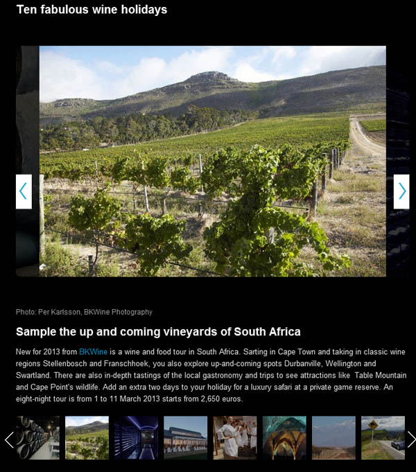 AOL Travel om de bästa vinresorna, Sydafrika