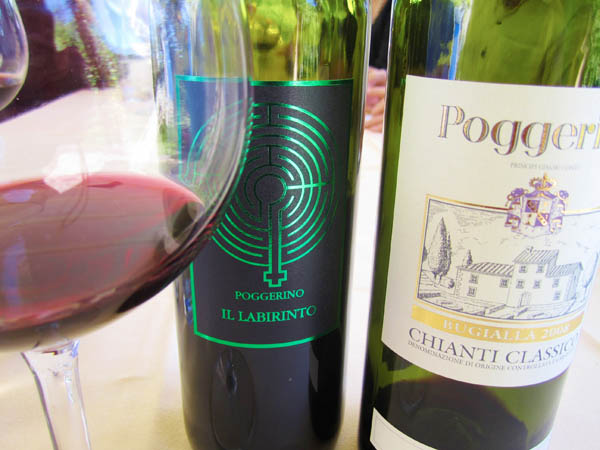 Två viner från Poggerino,: Il Labirinto and Bugialla Chianti Classico