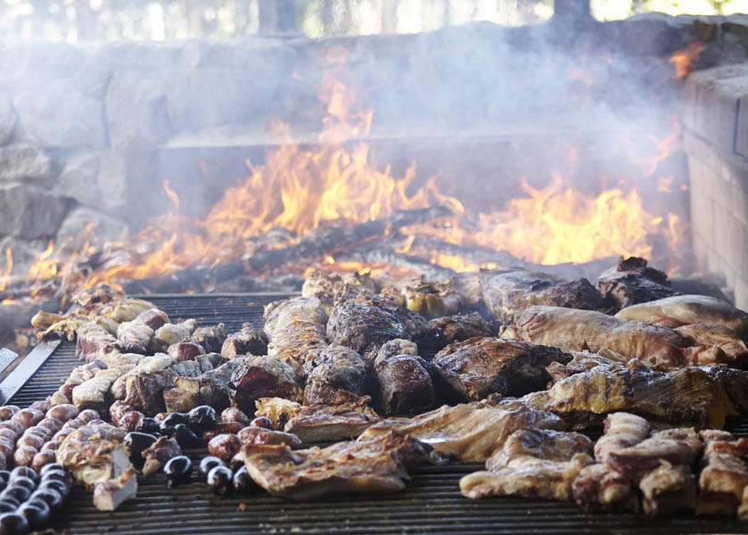 En härlig asado på en vingård