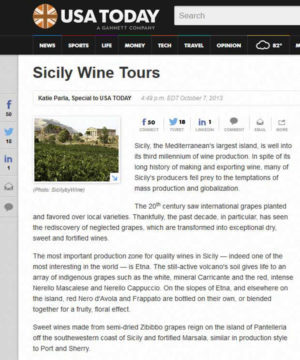 USA Today Sicilien vinresor