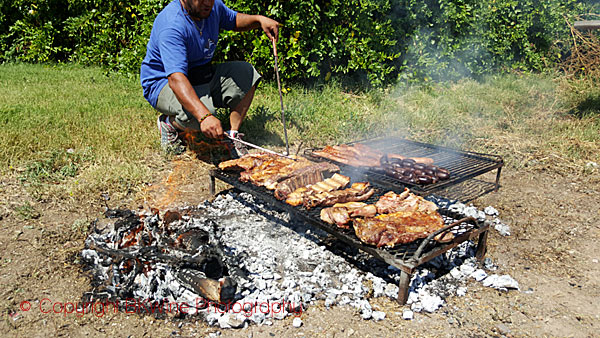 Förberedelser lunchen på Bodegas Alpamanta, Mendoza