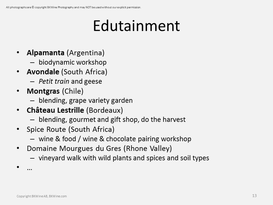 Exampel, "Edutainment"-vinturism