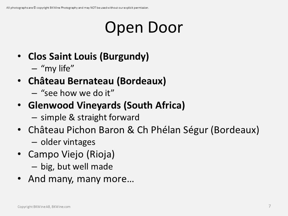 Exempel, "Open Door"-vinturism