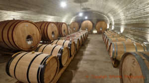 Ekfat i vinkällaren på en vingård i Languedoc