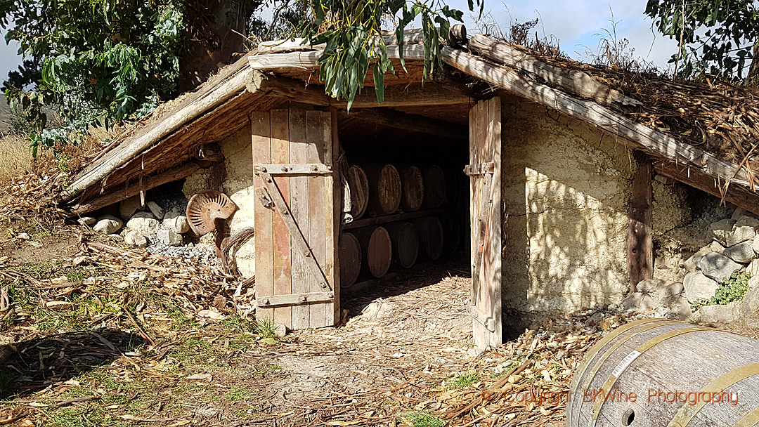 En av de äldsta vinkällarna i Marlborough, på Auntsfield, Nya Zeeland
