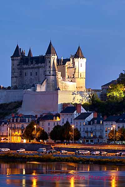Ett av de många vackra slotten längs Loirefloden, detta i staden Saumur
